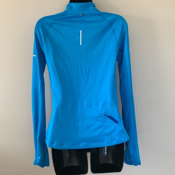 Nike Half Zip Long Sleeve Mesh Inset Running Shirt - Picture 7 of 12